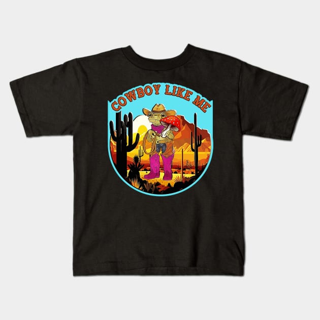 Funny You're A Cowboy Like Me Shirt Cowboy Frog Kids T-Shirt by masterpiecesai